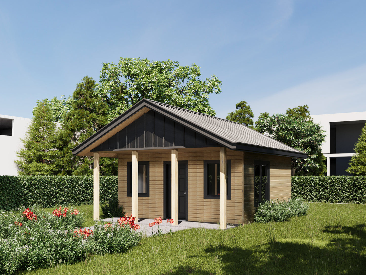 Wood Construction Tiny Home Building Plans - 18' x 18' - 324sqft
