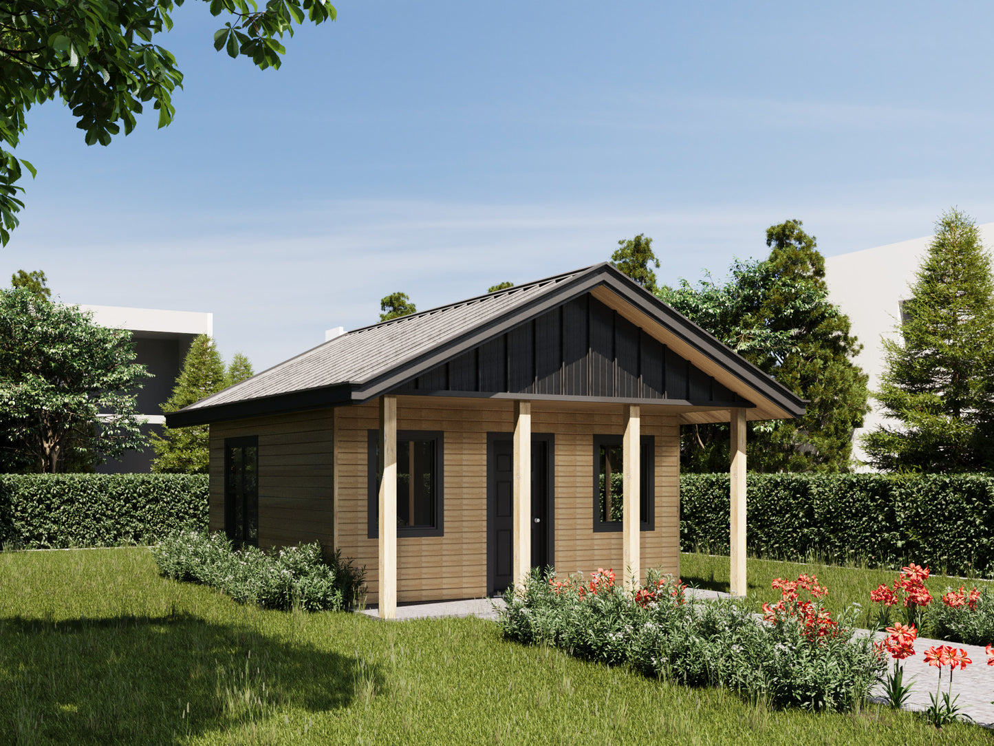 Wood Construction Tiny Home Building Plans - 18' x 18' - 324sqft