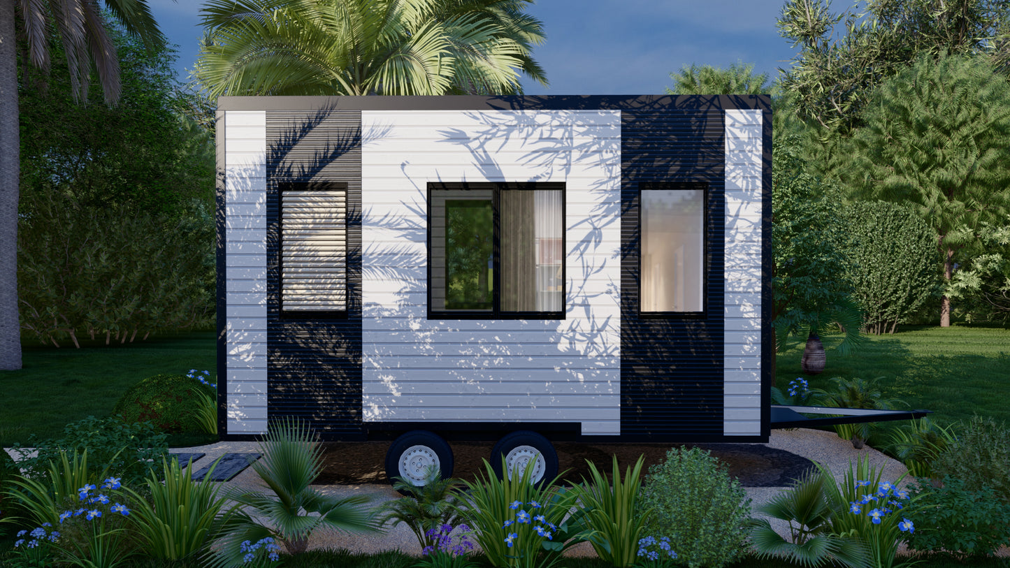 Wood Construction Tiny Mobile Home Design Plans - 15'9" x 7'10" - 124sqft