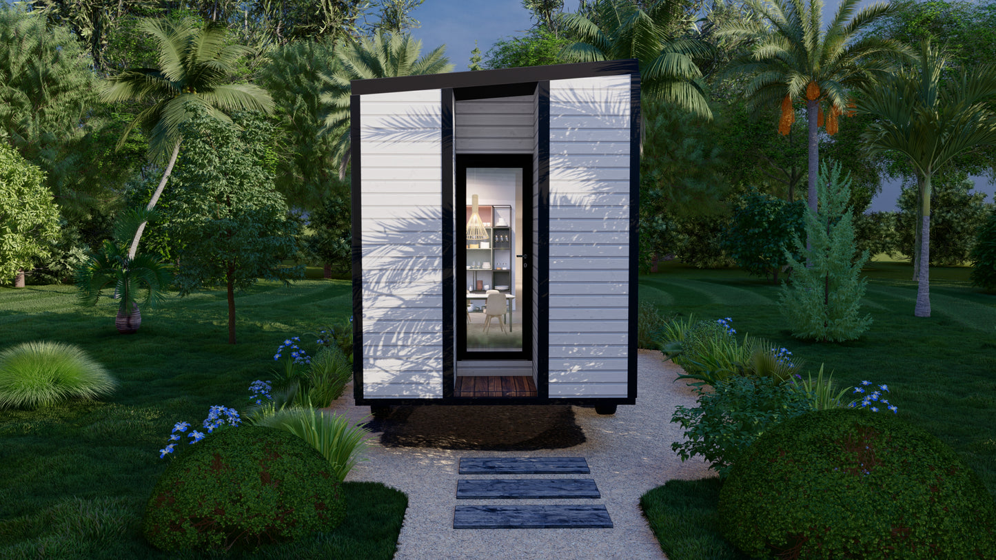 Wood Construction Tiny Mobile Home Design Plans - 15'9" x 7'10" - 124sqft