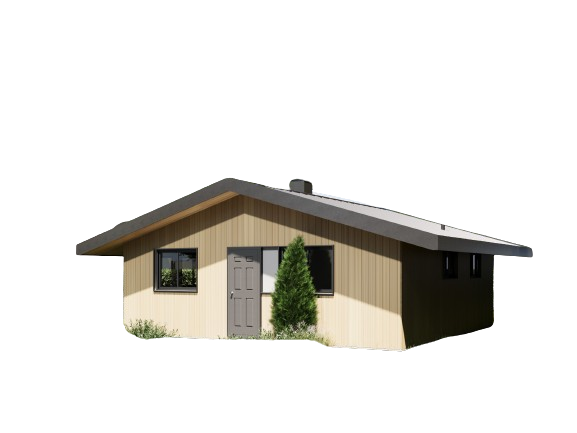 Wood Construction Tiny Home Cabin Building Plans - 24' x 24' - 576 square feet