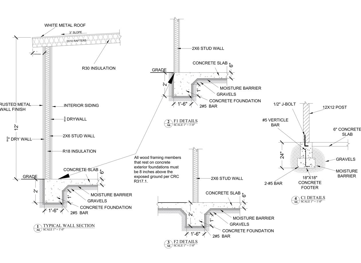 48' x 24' Garage or ADU Building Plans - Construction Set with Floor Plan, Elevations, Electrical & Plumbing