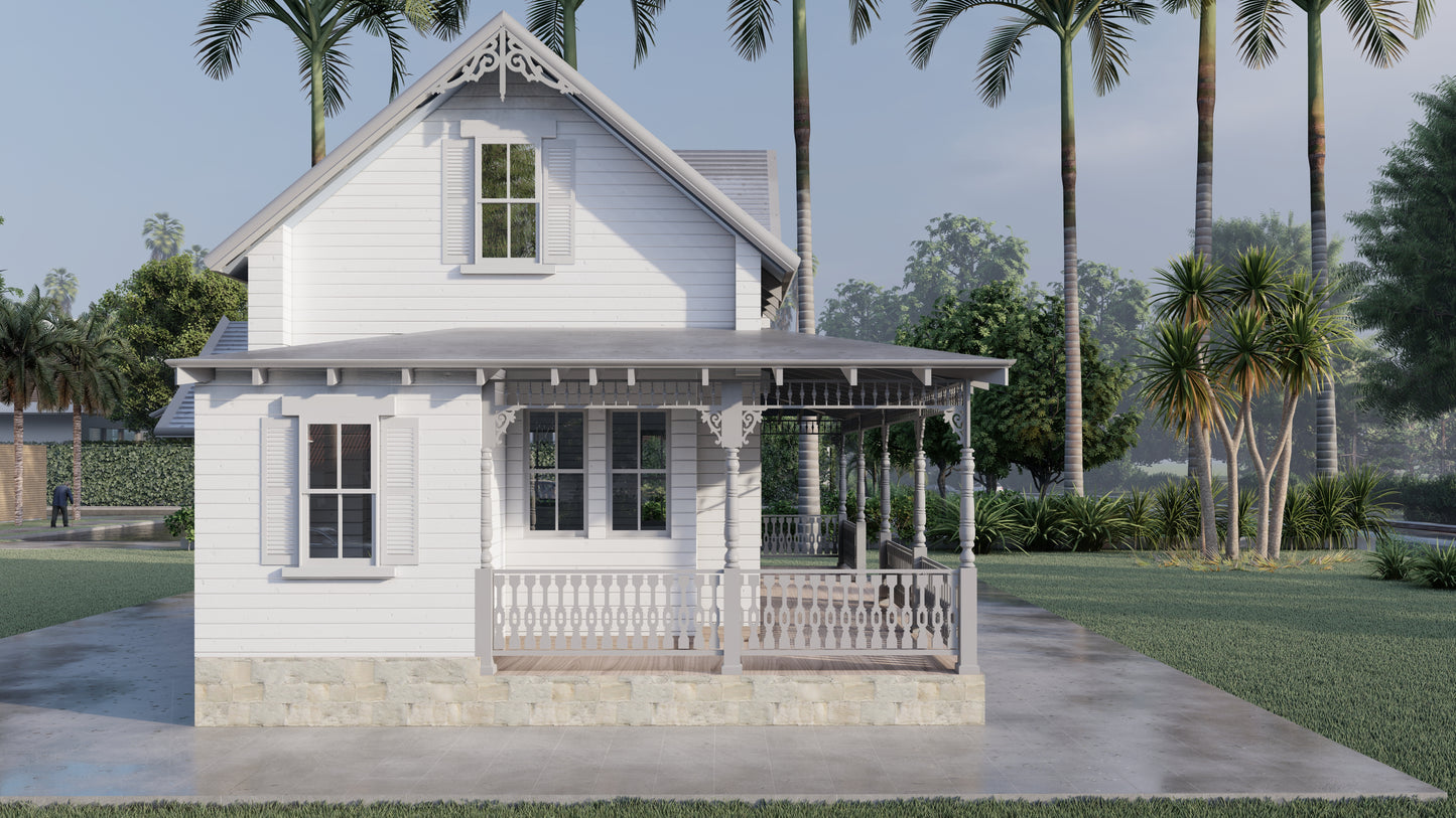 Two-Story 2-Bedroom Home Building Plans | 28'x16' | 956sqft | DIY Blueprint