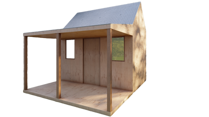 12’x8’ Tiny Cabin Shed Woodworking Plans - DIY Building Instructions, Framing Plans & Materials List