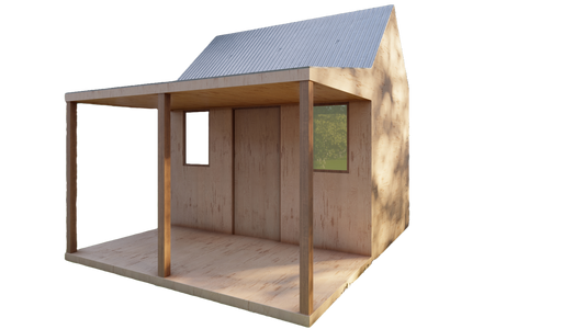 12’x8’ Tiny Cabin Shed Woodworking Plans - DIY Building Instructions, Framing Plans & Materials List