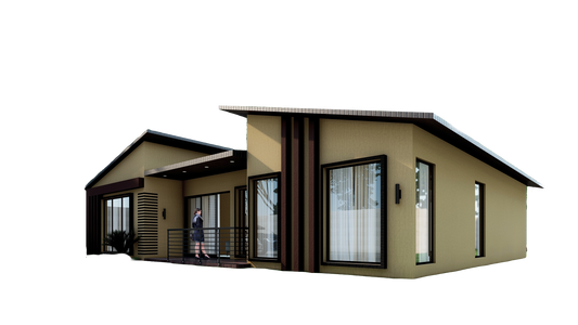 155 sqm Bungalow Plans – 2 Bedrooms, Walk-in Closet, Ensuite, Lounge, Kitchen, Dining, Bath – Plans