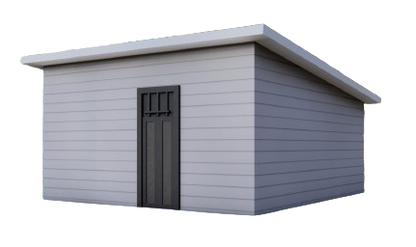 16x16' Studio Tiny Home Shed Building Plans with Floor Plan, Electrical, Elevations, Roof & Foundation Plan, and Construction Details