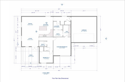 Plans for 2-Bedroom House, Attached Garage – Open Kitchen, Dining & Living Area, Washroom, Laundry – Floor Plan, Elevations, Roof Plan, Foundation Plan