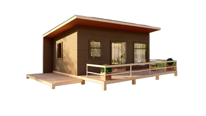20' x 30' Wood Cabin Building Plans – Spacious Layout, Porch, Bedroom, Kitchen, Bathroom