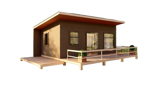 20' x 30' Wood Cabin Building Plans – Spacious Layout, Porch, Bedroom, Kitchen, Bathroom