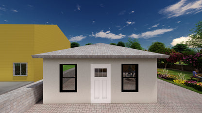 20'x20' ADU Building Plans with Architectural, Electrical, Plumbing, and HVAC Designs