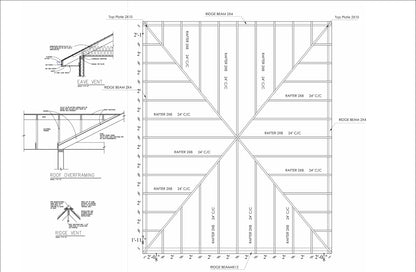 20’x25’ Garage Plans – Includes Floor Plan, Elevations, Sections, Foundation & Roof Details, Construction Notes