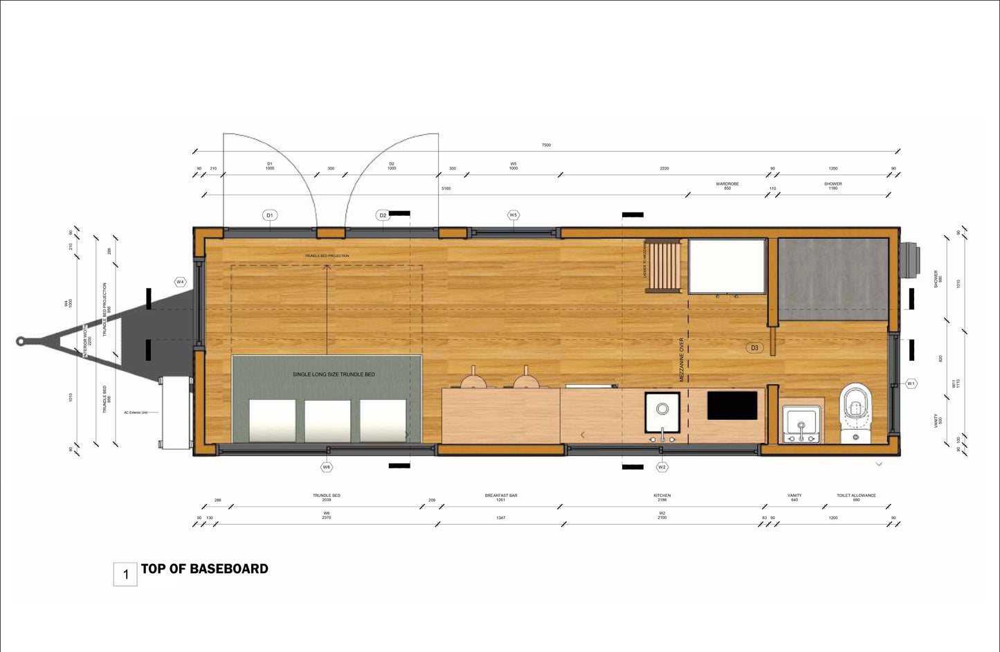 25’x8’ Tiny Home Plans with 3D Visuals and Detailed Designs for Mobile Lifestyle