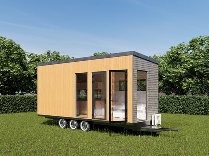 25’x8’ Tiny Home Plans with 3D Visuals and Detailed Designs for Mobile Lifestyle