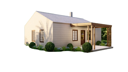 25x33 Tiny Home Plans - 2 Bedroom, Single Story, 1022 sqft House Blueprint Package