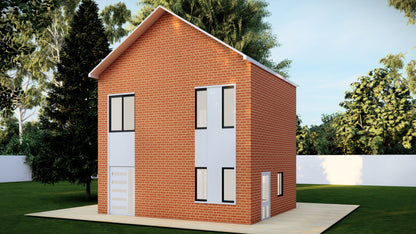 27x23' Two-Story 3 Bedroom Home Building Plans with Floor Plans, Electrical, Elevations, Sections, Schedules & Construction Details