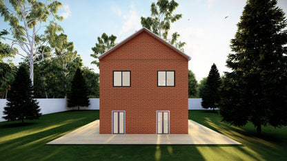 27x23' Two-Story 3 Bedroom Home Building Plans with Floor Plans, Electrical, Elevations, Sections, Schedules & Construction Details