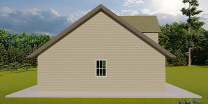 28x42’ 3-Car Garage Workshop Plans with Attic - Floor Plan, Sections, Elevations & Construction Notes