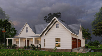 Plans for a 2 Bedroom Home with 5-Car Garage, Workshop, Attic Room, and Basement - Blueprint Package