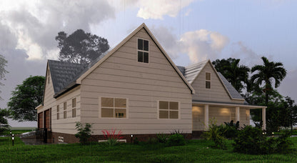 Plans for a 2 Bedroom Home with 5-Car Garage, Workshop, Attic Room, and Basement - Blueprint Package