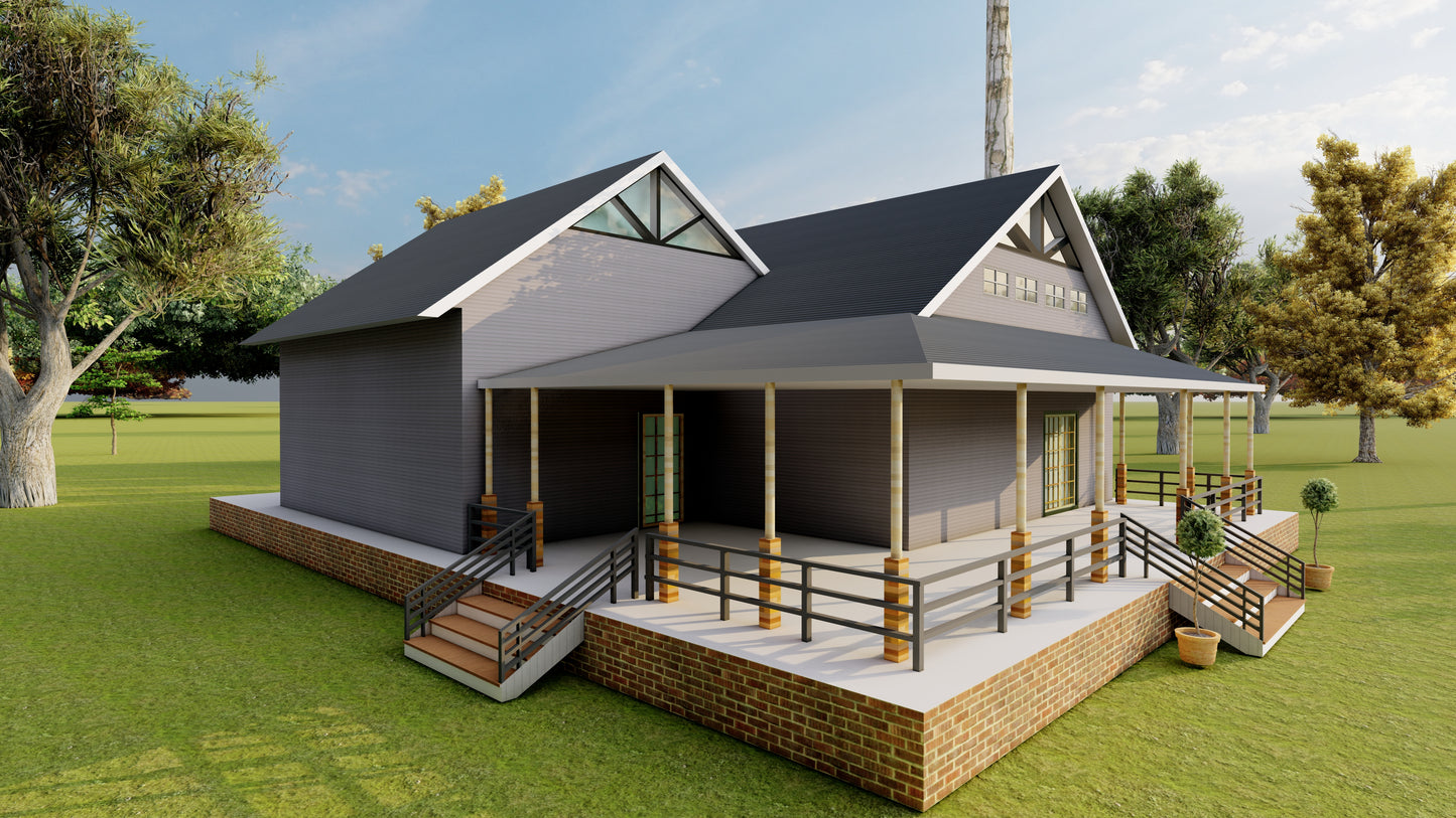 Building Plans - 3-Bedroom – Floor Plan, Electrical, Roof, Foundation & Construction Details