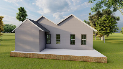 Building Plans - 3-Bedroom – Floor Plan, Electrical, Roof, Foundation & Construction Details