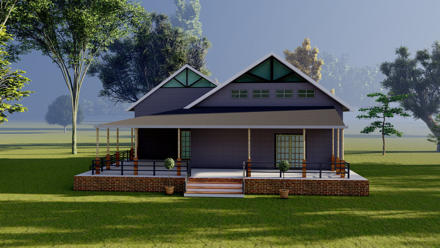 Building Plans - 3-Bedroom – Floor Plan, Electrical, Roof, Foundation & Construction Details