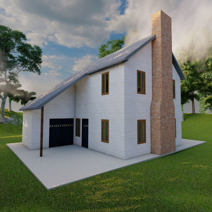 Two-Story 2-Bedroom Home Building Plans | 30'x28' | 1200sqft | DIY Blueprint