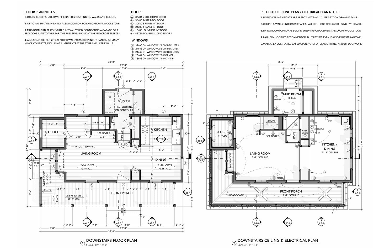 Two-Story 2-Bedroom Home Building Plans | 28'x16' | 956sqft | DIY Blueprint