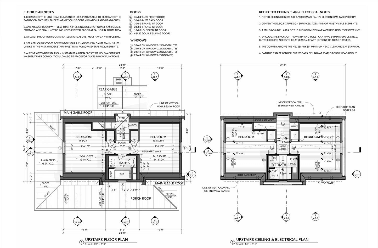 Two-Story 2-Bedroom Home Building Plans | 28'x16' | 956sqft | DIY Blueprint