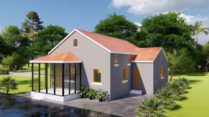 31x34 Tiny Home Plans - 2 Bedroom, Single Story, 956 sqft House Blueprint Package