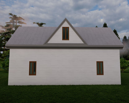 Two-Story 2-Bedroom 1 Bath Home Building Plans | 32'x16' | 1024sqft | DIY Blueprint with Detailed Floor, Roof, and Electrical Plans