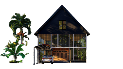 36'x36' Screened House Plans – Modern Design with Insect Screening, Timber Posts, Loft & Open Spaces – Detailed Layout