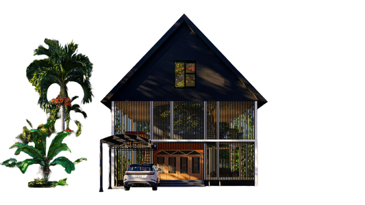36'x36' Screened House Plans – Modern Design with Insect Screening, Timber Posts, Loft & Open Spaces – Detailed Layout