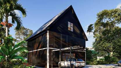 36'x36' Screened House Plans – Modern Design with Insect Screening, Timber Posts, Loft & Open Spaces – Detailed Layout