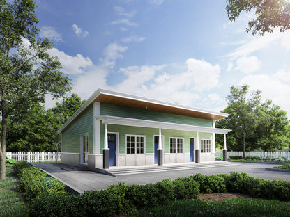 3 Unit Multi-Plex Studio Apartment Design Plans - 1047 SqFt Total Area for Efficient Development