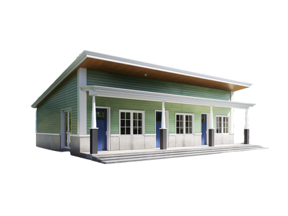 3 Unit Multi-Plex Studio Apartment Design Plans - 1047 SqFt Total Area for Efficient Development