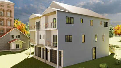 40'x55' Duplex Design Plans | 4304 Sqft Rentable Area | 2 Units w/Garages, Elevators & Balconies