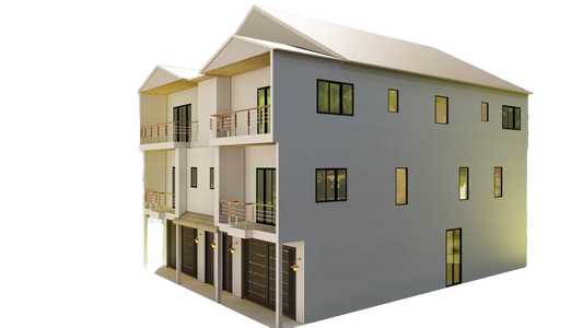 40'x55' Duplex Design Plans | 4304 Sqft Rentable Area | 2 Units w/Garages, Elevators & Balconies