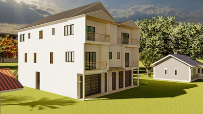 40'x55' Duplex Design Plans | 4304 Sqft Rentable Area | 2 Units w/Garages, Elevators & Balconies