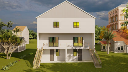 40'x55' Duplex Design Plans | 4304 Sqft Rentable Area | 2 Units w/Garages, Elevators & Balconies