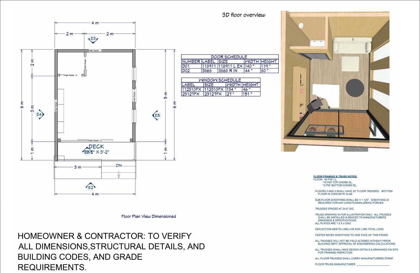 4x5m Mini Office Pod Plans - Compact Design with Seating Area, Desk, and Storage Room