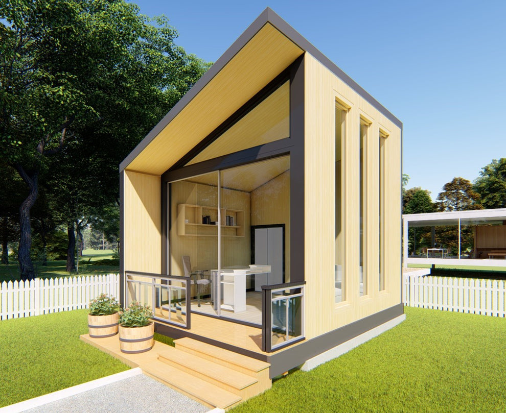 4x5m Mini Office Pod Plans - Compact Design with Seating Area, Desk, a ...