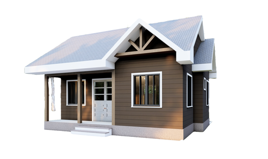 515 Sq Ft Tiny Home Plans – 1 Bedroom, Washroom, Living Room, Kitchen & Study – Floor Plan, Elevations, Roof, Foundation, and Details