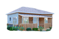 522 Sq Ft 2-Bedroom Tiny Home Design Plans with Porch, Kitchen & Shared Washroom - Floor Plans, Elevations, Roof and Foundation