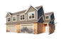 55'x46' Duplex Residential Building Plans - 2 Units, 3 Bedrooms Each