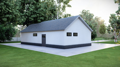 651 Sq Ft 1-Bedroom Home Plans with Attached Garage – Floor Plan, Elevations, Roof Plan, and Foundation Plan