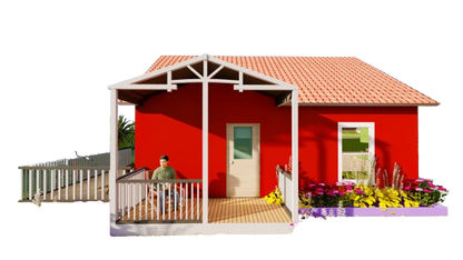 674sqft Tiny Cabin Home Plans with 4 Bedrooms with loft Above Blueprints