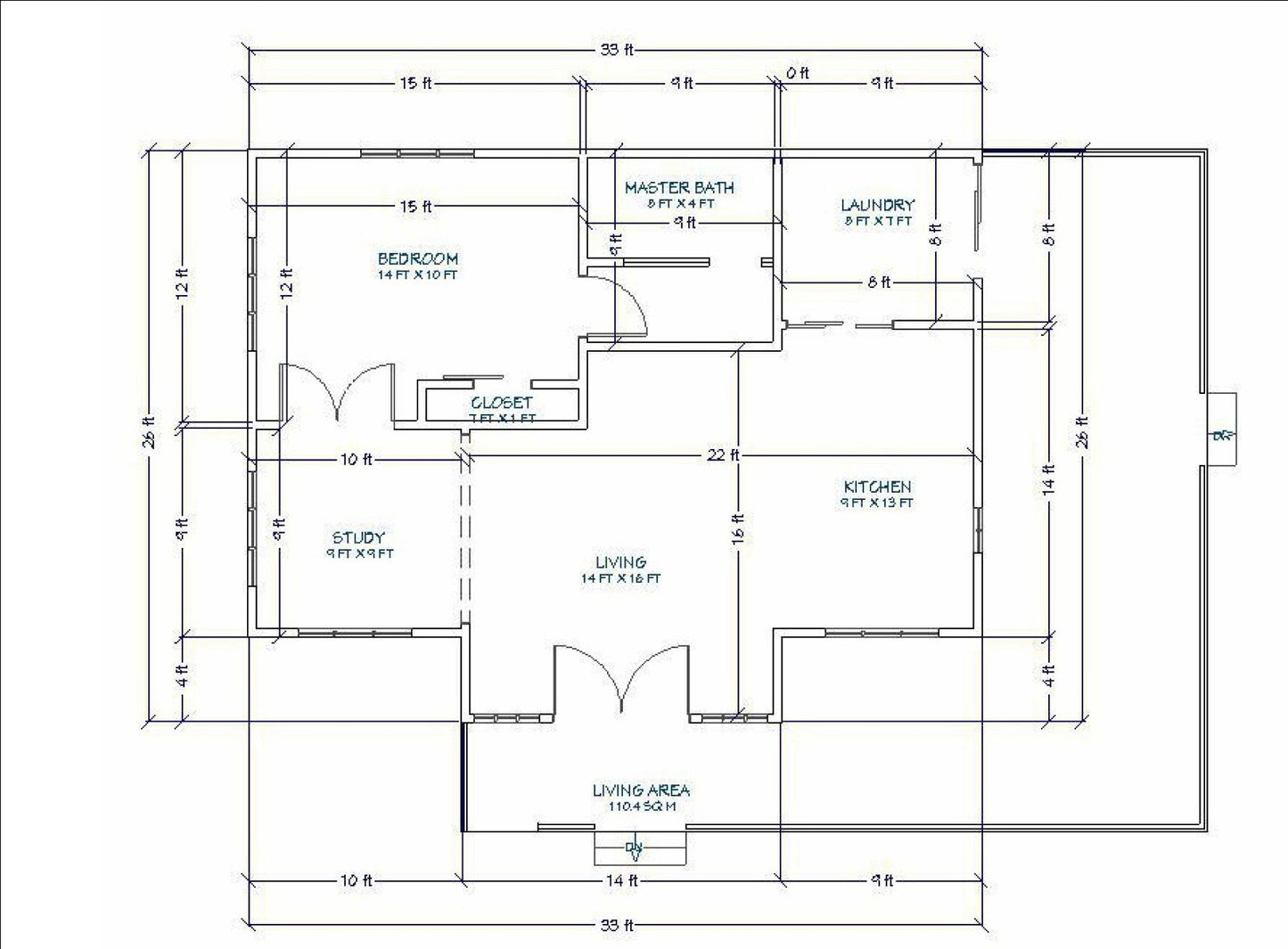 782 sqft Tiny Home Building Plans | 1 Bedroom with Ensuite | Open Layout & Deck