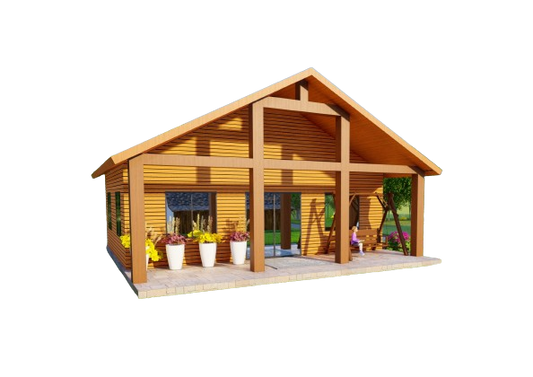 952sqft Tiny Cabin Design Blueprints: Featuring 2 Bedrooms, 1 Bathroom, Kitchen, Dining Area, and Living Room